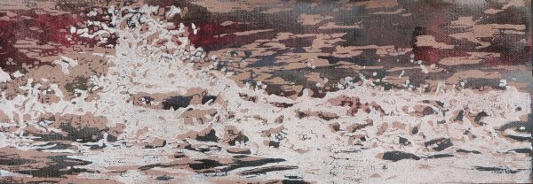 Welle IV, 2016, 42 x 15 cm, Holzschnitt und Malerei